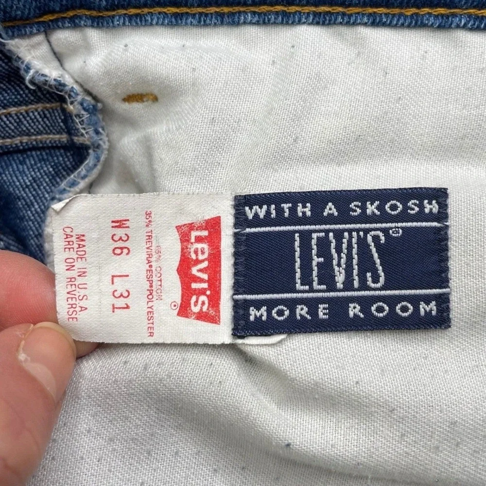 Levi's With A‎ Skosh More Room Jeans Mens 36x31 Blue Vintage Orange Tab Denim